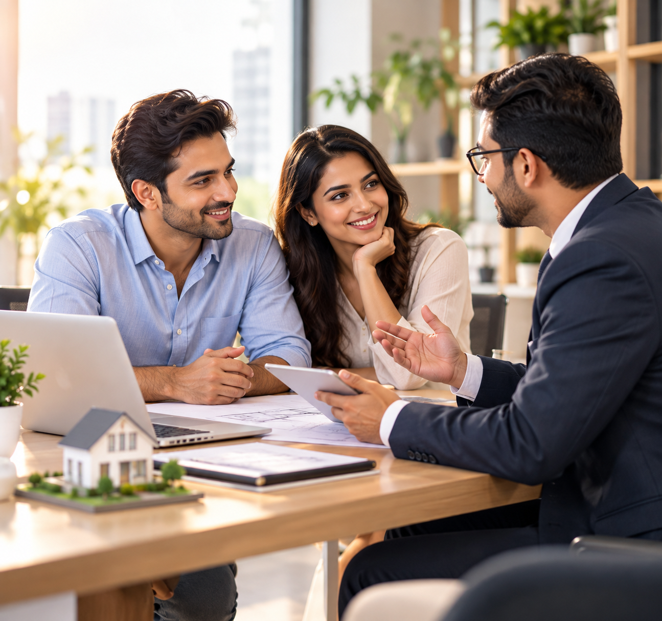 Client discussing home loan requirements with an advisor